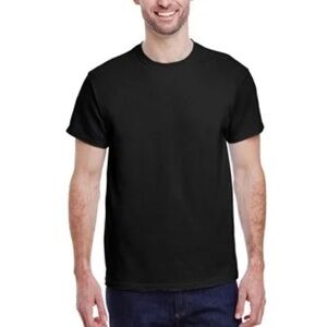 Lot of 8 Gildan 5000 100% Heavy Cotton Black T-Shirts Large | Men’s / Unisex NEW